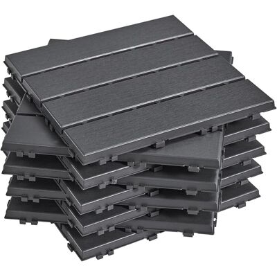 SOBUY Piastrelle Per Pavimento Esterno Antiscivolo E Impermeabili Nero 31x31x2cm Moderno Sda14-hgx2 SOBUY Piastrelle Per Pavimento Esterno Antiscivolo E Impermeabili Nero 31x31x2cm Moderno Sda14-hgx2