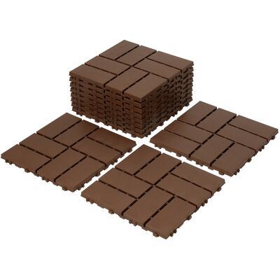 RANDACO Piastrelle Per Decking, 11 Pezzi 30x30cm, Piastrelle In Plastica Ad Incastro, Posa Rapida, Piastrelle Effetto Legno Antracite RANDACO Piastrelle Per Decking, 11 Pezzi 30x30cm, Piastrelle In Plastica Ad Incastro, Posa Rapida, Piastrelle Effetto Legno Antracite