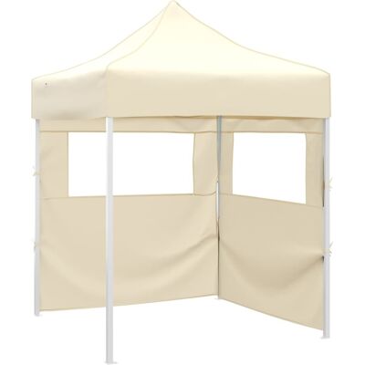 Tenda pieghevole in acciaio color crema vidaXL - Tenda per feste all'aperto Tenda pieghevole in acciaio color crema vidaXL - Tenda per feste all'aperto