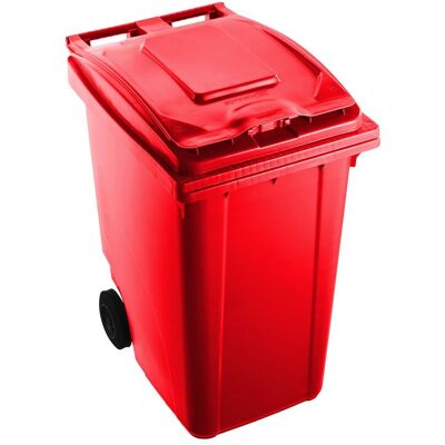 MOBIL PLASTIC Bidone Carrellato Per Raccolta Differenziata 360 Litri - Rosso - MOBIL PLASTIC Bidone Carrellato Per Raccolta Differenziata 360 Litri - Rosso -