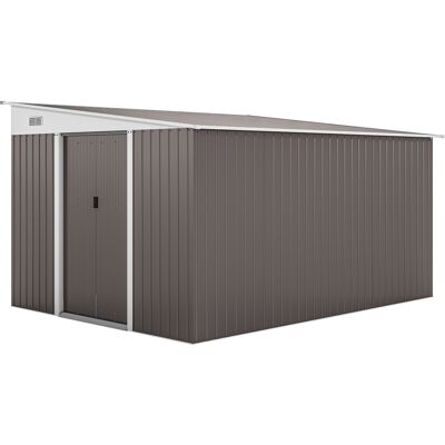 OEM Casetta Da Giardino Con Porta Scorrevole, In Acciaio, 345x280.5x169-201cm, Grigio OEM Casetta Da Giardino Con Porta Scorrevole, In Acciaio, 345x280.5x169-201cm, Grigio