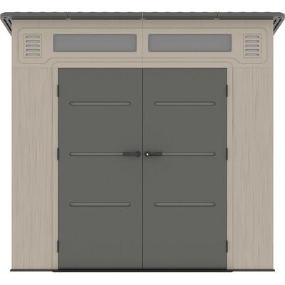 Unique Casetta Da Giardino In Resina Hdpe Beige E Grigia 6,5 M² Con Tetto Spiovente E Con Pavimento Spessore 22 Mm - Anteva Unique Casetta Da Giardino In Resina Hdpe Beige E Grigia 6,5 M² Con Tetto Spiovente E Con Pavimento Spessore 22 Mm - Anteva