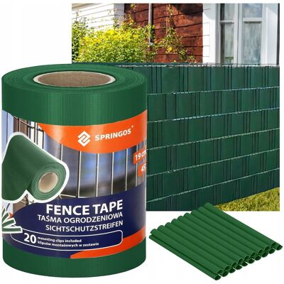 SPRINGOS Nastro Da Recinzione 19cmx35m Schermo Per Recinzione Pannellata Pvc Clips SPRINGOS Nastro Da Recinzione 19cmx35m Schermo Per Recinzione Pannellata Pvc Clips