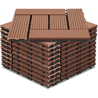TOLLETOUR 44 Piastrelle Per Terrazza Da 4 M², Piastrelle A Clip 30x30 Cm, Pavimentazione Esterna Per Patio E Giardino, Marrone TOLLETOUR 44 Piastrelle Per Terrazza Da 4 M², Piastrelle A Clip 30x30 Cm, Pavimentazione Esterna Per Patio E Giardino, Marrone