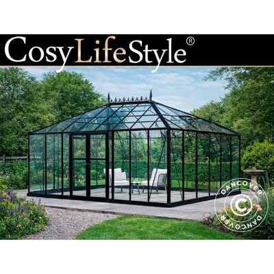 DANCOVER Serra Orangerie, Serra In Vetro 19m², 5,14x3,71x3,15m Con Base E Cresta Vittoriana, Nero - DANCOVER Serra Orangerie, Serra In Vetro 19m², 5,14x3,71x3,15m Con Base E Cresta Vittoriana, Nero -