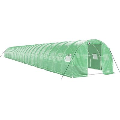 HELLOSHOP26 Serra Tenda Riparo Pianta Fiore Verdura Con Struttura In Acciaio 72 M² 24 X 3 X 2 M Verde 020044628 HELLOSHOP26 Serra Tenda Riparo Pianta Fiore Verdura Con Struttura In Acciaio 72 M² 24 X 3 X 2 M Verde 020044628