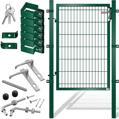 KESSER ® Cancello Premium Da Giardino In Acciaio Zincato, Porta Con Paletto, Serratura, Maniglia E Chiave, 140 X 106 Cm, Verde KESSER ® Cancello Premium Da Giardino In Acciaio Zincato, Porta Con Paletto, Serratura, Maniglia E Chiave, 140 X 106 Cm, Verde