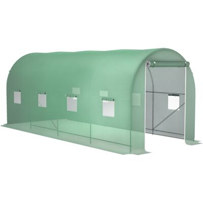 Zone Serra Da Giardino Tunnel Superficie Suolo 10 M² 5l X 2l X 2.05h M Telaio Tubolare Rinforzato Porta Con Cerniera 8 Finestre Avvolgibili Verde Zone Serra Da Giardino Tunnel Superficie Suolo 10 M² 5l X 2l X 2.05h M Telaio Tubolare Rinforzato Porta Con Cerniera 8 Finestre Avvolgibili Verde