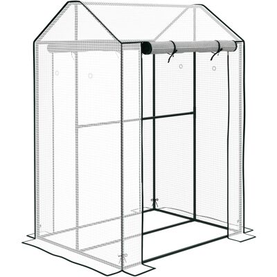 OEM Serra Da Giardino Con Copertura In Pe, 2 Zone Separate E Porte Avvolgibili, 100x80x150cm OEM Serra Da Giardino Con Copertura In Pe, 2 Zone Separate E Porte Avvolgibili, 100x80x150cm