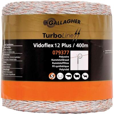 GALLAGHER Filo Vidoflex Turboline Plus 12 Bianco 3 Mm X 400 M Per Bestiame, Pecore, Maiali,cervi GALLAGHER Filo Vidoflex Turboline Plus 12 Bianco 3 Mm X 400 M Per Bestiame, Pecore, Maiali,cervi