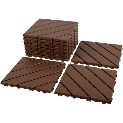 TOLLETOUR 55 Piastrelle Per Patio Quadrate - Pannelli Di Giunzione Fai Da Te - Per Patio - Plastica - 30x30cm - 55 Pezzi/5 M² - Antracite TOLLETOUR 55 Piastrelle Per Patio Quadrate - Pannelli Di Giunzione Fai Da Te - Per Patio - Plastica - 30x30cm - 55 Pezzi/5 M² - Antracite