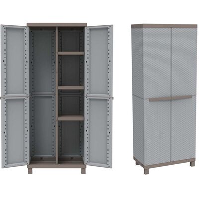 TERRY Armadio In Resina Portascopa Mod. C-rattan 68x39x170h Cm TERRY Armadio In Resina Portascopa Mod. C-rattan 68x39x170h Cm