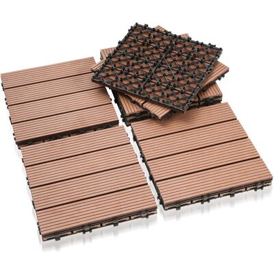 TOLLETOUR Piastrelle Per Patio, Piastrelle In Legno Ad Incastro, Piastrelle Per Pavimenti Da 30 X 30 Cm Per Giardino E Patio, 66 Pezzi TOLLETOUR Piastrelle Per Patio, Piastrelle In Legno Ad Incastro, Piastrelle Per Pavimenti Da 30 X 30 Cm Per Giardino E Patio, 66 Pezzi