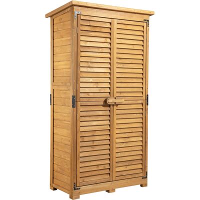 WILTEC Casetta Attrezzi Da Giardino Con Porta A Lamelle 870 X 465 X 1600 Mm, Armadio Da Giardino In Legno Di Abete Rosso Con 3 Scomparti, Ripostiglio Con Tetto In Bitume WILTEC Casetta Attrezzi Da Giardino Con Porta A Lamelle 870 X 465 X 1600 Mm, Armadio Da Giardino In Legno Di Abete Rosso Con 3 Scomparti, Ripostiglio Con Tetto In Bitume