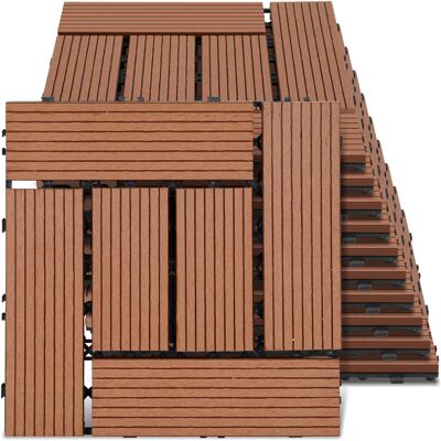 RANDACO 11 Piastrelle Per Terrazza Da 1 M², Piastrelle A Clip 30x30 Cm, Pavimentazione Esterna Per Patio E Giardino, Marrone RANDACO 11 Piastrelle Per Terrazza Da 1 M², Piastrelle A Clip 30x30 Cm, Pavimentazione Esterna Per Patio E Giardino, Marrone