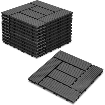 JIUBIAZ 44 Piastrelle Per Terrazza Da 4 M², Piastrelle A Clip 30x30 Cm, Pavimentazione Esterna Per Terrazza E Giardino, Antracite JIUBIAZ 44 Piastrelle Per Terrazza Da 4 M², Piastrelle A Clip 30x30 Cm, Pavimentazione Esterna Per Terrazza E Giardino, Antracite
