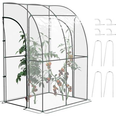 Zone Serra Da Giardino Appoggiata Serra Appoggiata 2 Porte Avvolgibili Con Cerniera Acciaio Pvc Trasparente Zone Serra Da Giardino Appoggiata Serra Appoggiata 2 Porte Avvolgibili Con Cerniera Acciaio Pvc Trasparente