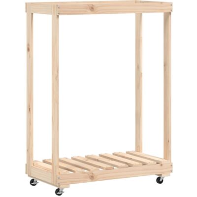HELLOSHOP26 Portalegna Con Ruote 76,5 X 40 X 108 Cm Legno Massello Di Pino Marrone 020043802 HELLOSHOP26 Portalegna Con Ruote 76,5 X 40 X 108 Cm Legno Massello Di Pino Marrone 020043802