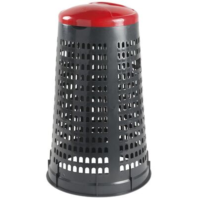 GIGANPLAST Trespolo Differenziata 110 Lt Coperchio Rosso GIGANPLAST Trespolo Differenziata 110 Lt Coperchio Rosso