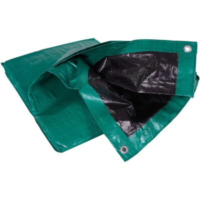 BRIXO Telo Occhiellato Pesante Impermeabile Rinforzato In Polietilene Verde Nero Per Copertura E Protezione 4x5 Mt BRIXO Telo Occhiellato Pesante Impermeabile Rinforzato In Polietilene Verde Nero Per Copertura E Protezione 4x5 Mt