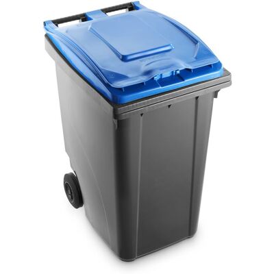 MOBIL PLASTIC Bidone Carrellato Per Raccolta Differenziata 360 Litri Bicolore - Fondo Grigio E Coperchio Blu - MOBIL PLASTIC Bidone Carrellato Per Raccolta Differenziata 360 Litri Bicolore - Fondo Grigio E Coperchio Blu -