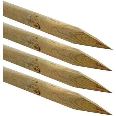OEM Palo In Legno Per Recizioni Rotondo Con Punta Giardino 4 Pz Verdelook - Formato: Ø 8 - H 150 OEM Palo In Legno Per Recizioni Rotondo Con Punta Giardino 4 Pz Verdelook - Formato: Ø 8 - H 150