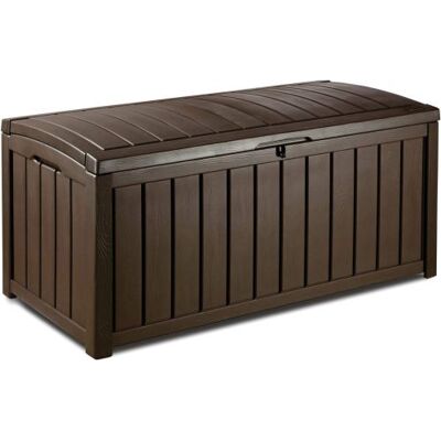 Keter Baule Da Giardino Glenwood Marrone 390 Lt In Resina Cm 128x65x61 H (70113) Keter Baule Da Giardino Glenwood Marrone 390 Lt In Resina Cm 128x65x61 H (70113)