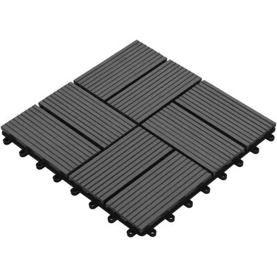 VIDAXL Piastrella Per Decking 11 Pz Grigio 30 X 30 Cm Wpc VIDAXL Piastrella Per Decking 11 Pz Grigio 30 X 30 Cm Wpc