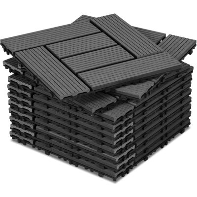 WOLKETON 33 Piastrelle Per Terrazza Da 3 M², Piastrelle A Clip 30x30 Cm, Pavimentazione Esterna Per Patio E Giardino, Antracite WOLKETON 33 Piastrelle Per Terrazza Da 3 M², Piastrelle A Clip 30x30 Cm, Pavimentazione Esterna Per Patio E Giardino, Antracite