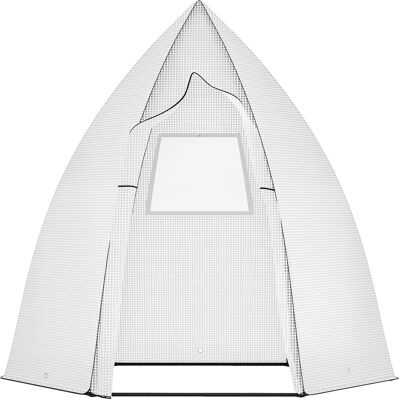 Zone Mini Serra Invernale Per Piante Con Porta Avvolgibile, Protezione Invernale Per Giardino/balcone, Bianca, 160 X 140 X 180 Cm Zone Mini Serra Invernale Per Piante Con Porta Avvolgibile, Protezione Invernale Per Giardino/balcone, Bianca, 160 X 140 X 180 Cm