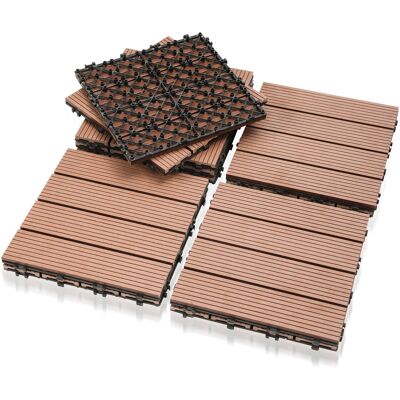 WOLKETON Piastrelle Per Patio, Piastrelle In Legno Ad Incastro, Piastrelle Per Pavimenti Da 30 X 30 Cm Per Giardino E Patio, 55 Pezzi WOLKETON Piastrelle Per Patio, Piastrelle In Legno Ad Incastro, Piastrelle Per Pavimenti Da 30 X 30 Cm Per Giardino E Patio, 55 Pezzi