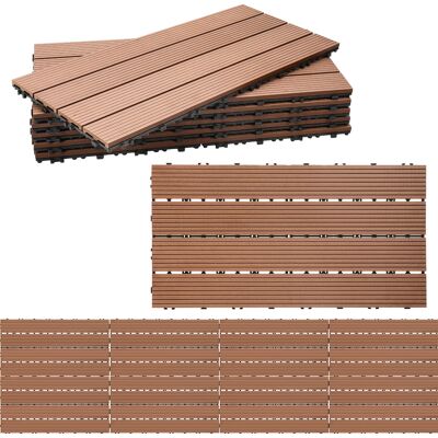 TOLLETOUR Piastrelle Per Patio Da 24 Pezzi, Pavimentazione Per Esterni, Pavimentazione In Composito, Balcone, Giardino, 30x60 Cm, Marrone TOLLETOUR Piastrelle Per Patio Da 24 Pezzi, Pavimentazione Per Esterni, Pavimentazione In Composito, Balcone, Giardino, 30x60 Cm, Marrone