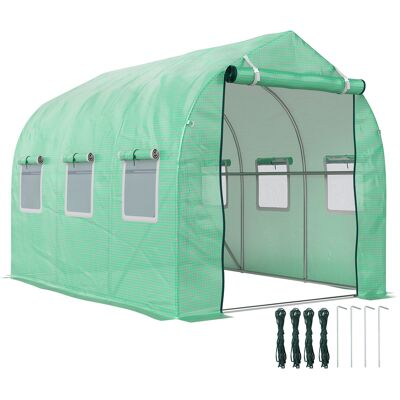 Zone Serra Da Giardino Tunnel Serre Tunnel 6 M² Con 6 Finestre Porta A Cerniera Telo Pe Struttura In Ferro Zincato Verde Zone Serra Da Giardino Tunnel Serre Tunnel 6 M² Con 6 Finestre Porta A Cerniera Telo Pe Struttura In Ferro Zincato Verde