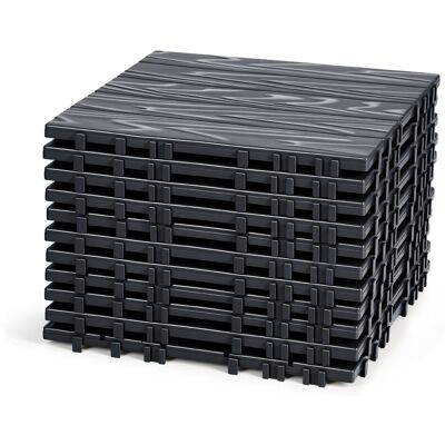 WOLKETON Pavimento Esterno In Plastica 99 Piastrelle 30x30x2 Cm, Antracite, Motivo Rilievo 5 Listelli, Posa Senza Colla WOLKETON Pavimento Esterno In Plastica 99 Piastrelle 30x30x2 Cm, Antracite, Motivo Rilievo 5 Listelli, Posa Senza Colla