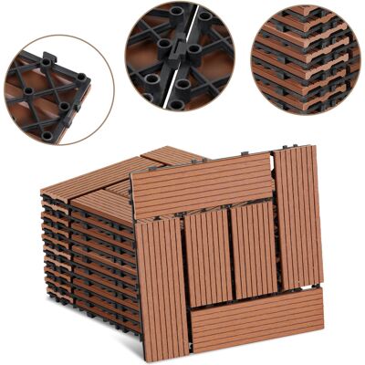 RANDACO 44 Piastrelle Per Terrazza Da 4 M², Piastrelle A Clip 30x30 Cm, Pavimentazione Esterna Per Patio E Giardino, Marrone RANDACO 44 Piastrelle Per Terrazza Da 4 M², Piastrelle A Clip 30x30 Cm, Pavimentazione Esterna Per Patio E Giardino, Marrone