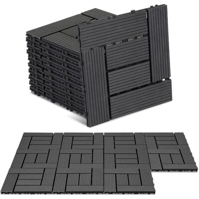 RANDACO 33 Piastrelle Per Terrazza Da 3 M², Piastrelle A Clip 30x30 Cm, Pavimentazione Esterna Per Patio E Giardino, Antracite RANDACO 33 Piastrelle Per Terrazza Da 3 M², Piastrelle A Clip 30x30 Cm, Pavimentazione Esterna Per Patio E Giardino, Antracite
