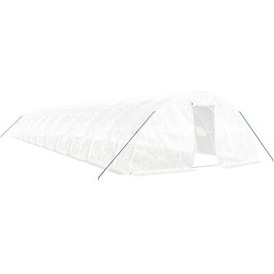 HELLOSHOP26 Serra Tenda Riparo Pianta Fiore Verdura Con Telaio In Acciaio 100 M² 20 X 5 X 2,3 M Bianco 020044529 HELLOSHOP26 Serra Tenda Riparo Pianta Fiore Verdura Con Telaio In Acciaio 100 M² 20 X 5 X 2,3 M Bianco 020044529