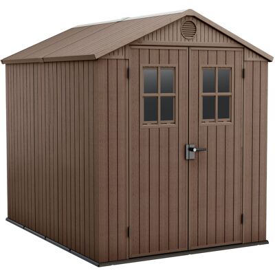 Keter Darwin 6x8 - Casetta Da Giardino 190x221x 244 Cm 2 Ante Per Deposito Attrezzi Finitura Effetto Legno Evotech+ In Resina Marrone Keter Darwin 6x8 - Casetta Da Giardino 190x221x 244 Cm 2 Ante Per Deposito Attrezzi Finitura Effetto Legno Evotech+ In Resina Marrone