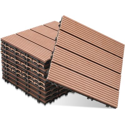 WOLKETON Piastrelle Per Patio, Piastrelle In Legno Ad Incastro, Piastrelle Per Pavimenti Da 30 X 30 Cm Per Giardino E Patio, 11 Pezzi WOLKETON Piastrelle Per Patio, Piastrelle In Legno Ad Incastro, Piastrelle Per Pavimenti Da 30 X 30 Cm Per Giardino E Patio, 11 Pezzi