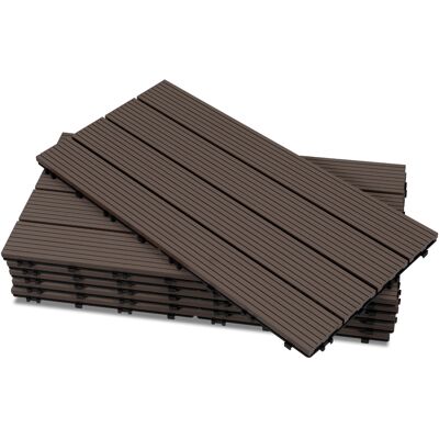 JIUBIAZ Confezione Da 54 Piastrelle Per Decking In Wpc, 4 Listelli, 9 M², 30 X 60 Cm, Marrone Caffè, Piastrelle In Legno Composito Con Clip JIUBIAZ Confezione Da 54 Piastrelle Per Decking In Wpc, 4 Listelli, 9 M², 30 X 60 Cm, Marrone Caffè, Piastrelle In Legno Composito Con Clip