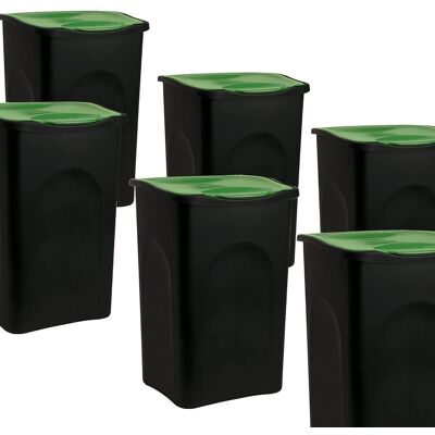 Stefanplast Pattumiera Contenitori Set 6 Bidoni Con Coperchio Verde Per Raccolta Differenziata Pub Bar Ristoranti Casa Giardino 50 Litri Stefanplast Pattumiera Contenitori Set 6 Bidoni Con Coperchio Verde Per Raccolta Differenziata Pub Bar Ristoranti Casa Giardino 50 Litri