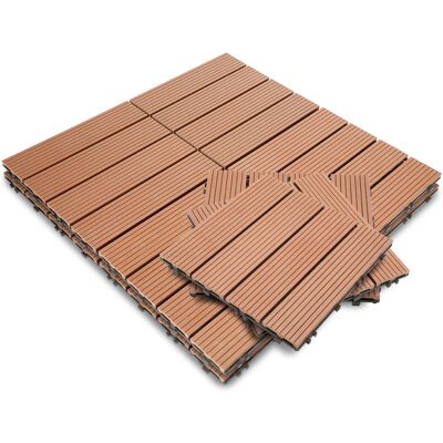 TOLLETOUR Piastrelle Per Patio, Piastrelle In Legno Ad Incastro, Piastrelle Per Pavimenti Da 30 X 30 Cm Per Giardino E Patio, 33 Pezzi TOLLETOUR Piastrelle Per Patio, Piastrelle In Legno Ad Incastro, Piastrelle Per Pavimenti Da 30 X 30 Cm Per Giardino E Patio, 33 Pezzi