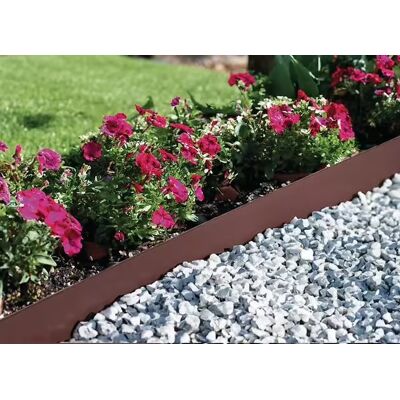 NORTENE Bordura Da Giardino In Acciaio Zincato Marrone, 1,06 M - Altezza 18 Cm - 5 Picchetti Integrati NORTENE Bordura Da Giardino In Acciaio Zincato Marrone, 1,06 M - Altezza 18 Cm - 5 Picchetti Integrati