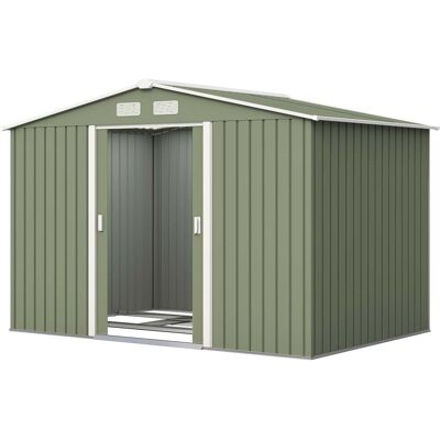 HELLOSHOP26 Casetta Da Giardino 277 X 195 X 192 Cm Porta Scorrevole Ventilazione 4 Aperture Industriale In Acciaio Zincato Verde Chiaro 210004037 HELLOSHOP26 Casetta Da Giardino 277 X 195 X 192 Cm Porta Scorrevole Ventilazione 4 Aperture Industriale In Acciaio Zincato Verde Chiaro 210004037