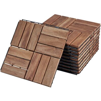 HELLOSHOP26 Set Di 10 Piastrelle Da Giardino In Legno Di Acacia 12 Listelli 0,9 M² Finitura Naturale 030010551 HELLOSHOP26 Set Di 10 Piastrelle Da Giardino In Legno Di Acacia 12 Listelli 0,9 M² Finitura Naturale 030010551