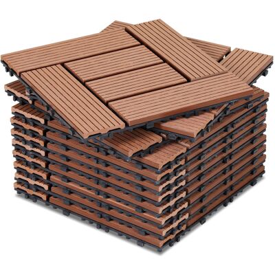 RANDACO 33 Piastrelle Per Terrazza Da 3 M², Piastrelle A Clip 30x30 Cm, Pavimentazione Esterna Per Patio E Giardino, Marrone RANDACO 33 Piastrelle Per Terrazza Da 3 M², Piastrelle A Clip 30x30 Cm, Pavimentazione Esterna Per Patio E Giardino, Marrone