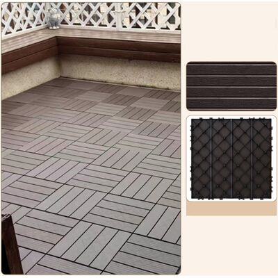 FULEADTURE Piastrelle In Plastica Ad Incastro Per Decking, Pavimento Per Esterni Impermeabile 30 X 30 Cm, Piastrelle Per Patio Per Bar, 11 Pezzi FULEADTURE Piastrelle In Plastica Ad Incastro Per Decking, Pavimento Per Esterni Impermeabile 30 X 30 Cm, Piastrelle Per Patio Per Bar, 11 Pezzi