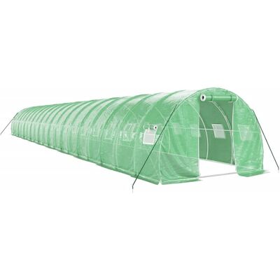 HELLOSHOP26 Serra Tenda Riparo Pianta Fiore Verdura Con Struttura In Acciaio 60 M² 20 X 3 X 2 M Verde 020044616 HELLOSHOP26 Serra Tenda Riparo Pianta Fiore Verdura Con Struttura In Acciaio 60 M² 20 X 3 X 2 M Verde 020044616