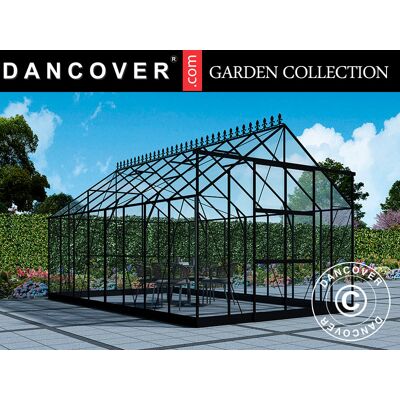 DANCOVER Serra In Vetro 3x4,87x2,6m Con Base E Cresta, 14,61m², Nero - DANCOVER Serra In Vetro 3x4,87x2,6m Con Base E Cresta, 14,61m², Nero -