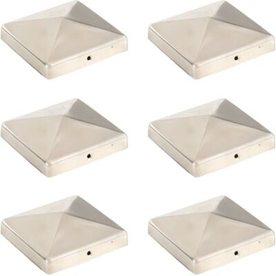 Tappi per pali a piramide vidaXL 6 pz in acciaio inossidabile - Cappello per palo Tappi per pali a piramide vidaXL 6 pz in acciaio inossidabile - Cappello per palo